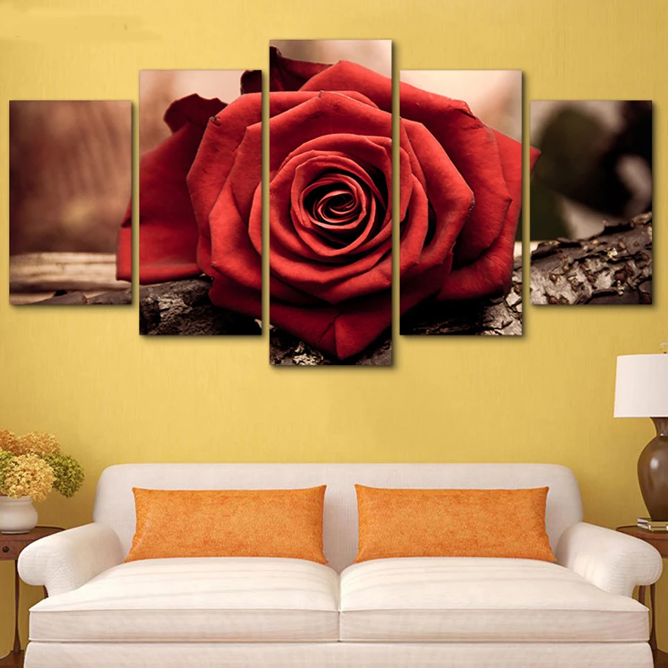 Modular Canvas Pictures HD Printed Wall Art Framework 5 Panels Red Rose Flower Painting Living Room Modern Home Decor Poster
Modular Canvas Pictures HD Printed Wall Art Framework 5 Panels Red Rose Flower Painting Living Room Modern Home Decor Poster