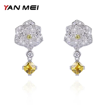 YAN MEI High Quality Brand New AAA Cubic Zirconia Rose Flower Dangle Earrings For Women
YAN MEI High Quality Brand New AAA Cubic Zirconia Rose Flower Dangle Earrings For Women