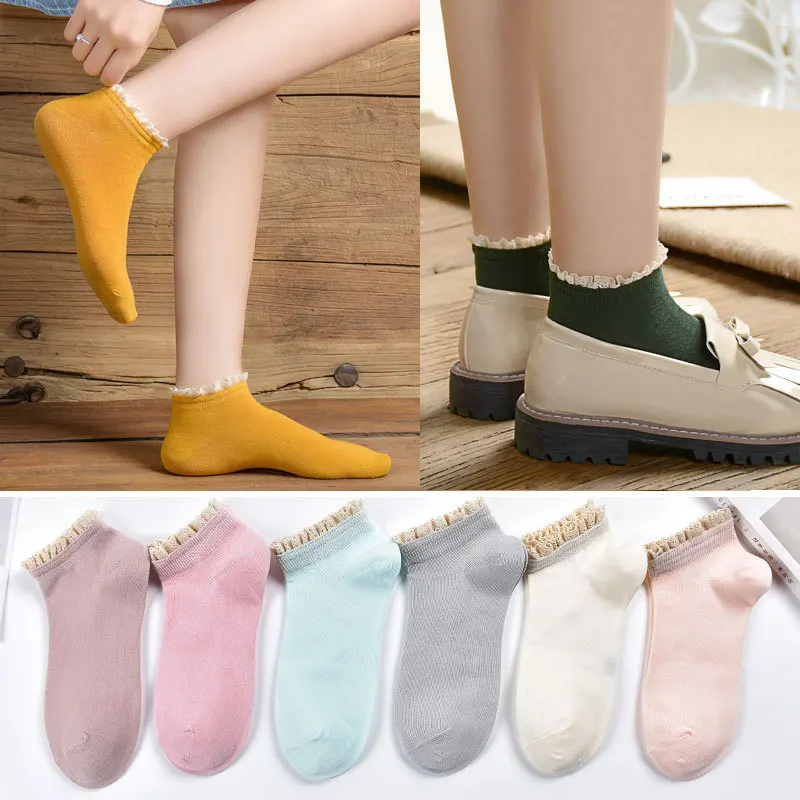 New spring summer Women's Solid Color ruffled cotton socks Casual Comfortable Slippers harajuku girls cute Short Ankle Socks
New spring summer Women's Solid Color ruffled cotton socks Casual Comfortable Slippers harajuku girls cute Short Ankle Socks