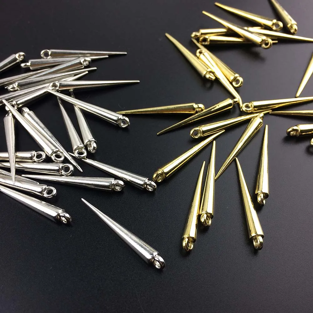 jewelry making plastic cone tree spikes,50pcs/lot,silver/gold color,DIY jewellry punk spike accessories needle style beads
jewelry making plastic cone tree spikes,50pcs/lot,silver/gold color,DIY jewellry punk spike accessories needle style beads
