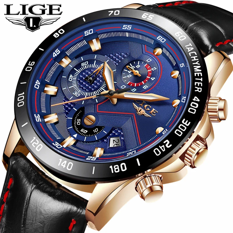 LIGE Top Luxury Brand Watch Men's Fashion Casual Waterproof Quartz Watch Men Leather Military Sports Watches Relogio Masculino
LIGE Top Luxury Brand Watch Men's Fashion Casual Waterproof Quartz Watch Men Leather Military Sports Watches Relogio Masculino