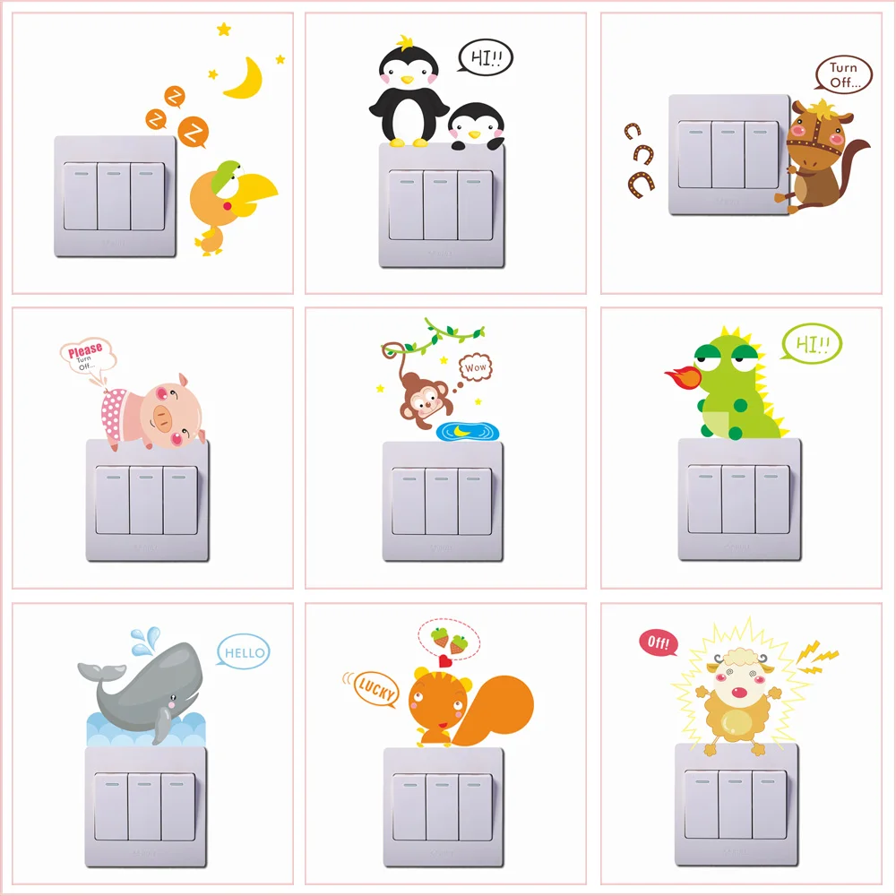 Cartoon Animals Switch Stickers For Kids Room Bedroom Home Decoration Diy Dolphin Piggy Monkey Penguin Mural Art Pvc Wall Decals
Cartoon Animals Switch Stickers For Kids Room Bedroom Home Decoration Diy Dolphin Piggy Monkey Penguin Mural Art Pvc Wall Decals