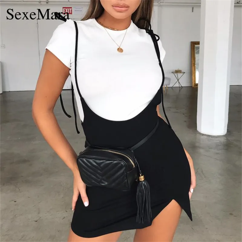 ANJAMANOR Black Sexy Suspender Skirts Womens Tie Up High Waist Side Slit Mini Bodycon Pencil Skirt Schoolgirl Jumper Faldas H10
ANJAMANOR Black Sexy Suspender Skirts Womens Tie Up High Waist Side Slit Mini Bodycon Pencil Skirt Schoolgirl Jumper Faldas H10