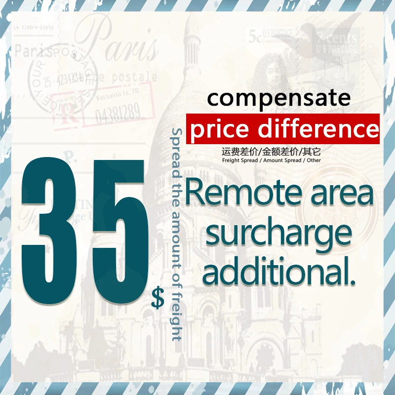 remote area surcharge/ additional paying link. ( do not contain real product, only for customer to pay price difference)
remote area surcharge/ additional paying link. ( do not contain real product, only for customer to pay price difference)