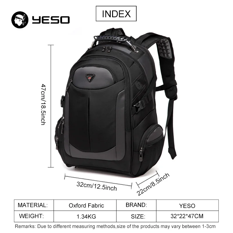 Рюкзак YESO мужской непромокаемый под ноутбук 2019 дюйма|backpack for teenager|laptop backpacks menbackpack