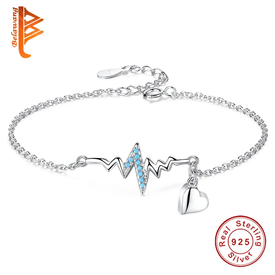 BELAWANG Rael 925 Sterling Silver Line of Life & Sweet Heart Charms Bracelet for Women Lovers' Romantic Silver Jewelry Gift
BELAWANG Rael 925 Sterling Silver Line of Life & Sweet Heart Charms Bracelet for Women Lovers' Romantic Silver Jewelry Gift