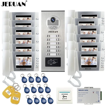 JERUAN 4.3 inch LCD Video Door Phone Intercom Doorbell Intercom System kit RFID Access Camera for 12 Household Apartment
JERUAN 4.3 inch LCD Video Door Phone Intercom Doorbell Intercom System kit RFID Access Camera for 12 Household Apartment