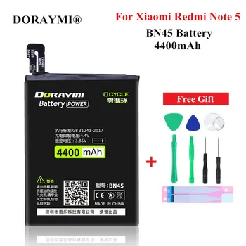 DORAYMI BN45 Phone Battery for Xiaomi Redmi Note 5 Note5 4400mAh Replacement Bateria Rechargeable Batterie + Tools Gift
DORAYMI BN45 Phone Battery for Xiaomi Redmi Note 5 Note5 4400mAh Replacement Bateria Rechargeable Batterie + Tools Gift