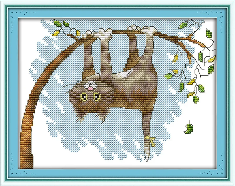 The cat hangs on the tree Printed on Canvas DMC Counted Chinese Cross Stitch Kits printed Cross-stitch set Embroidery Needlework
The cat hangs on the tree Printed on Canvas DMC Counted Chinese Cross Stitch Kits printed Cross-stitch set Embroidery Needlework