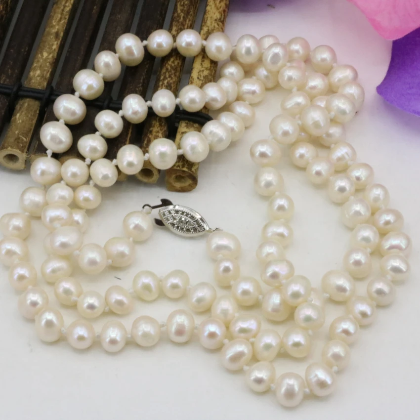 Fashion 7-8mm pearl natural pearls white beads necklace for women long chain charms jewelry making high grade gifts 36inch B3239
Fashion 7-8mm pearl natural pearls white beads necklace for women long chain charms jewelry making high grade gifts 36inch B3239