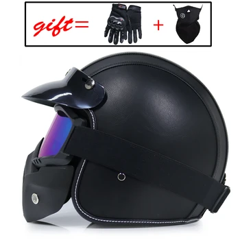 Retro 3/4 Leather Helmet Motorcycle Helmet Open Chopper Bicycle Helmet Casque Casco Motocicleta Capacete Helmet
Retro 3/4 Leather Helmet Motorcycle Helmet Open Chopper Bicycle Helmet Casque Casco Motocicleta Capacete Helmet