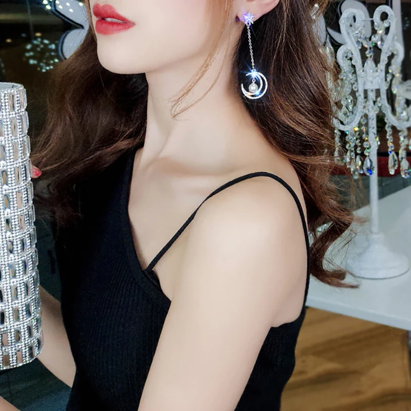 DREJEW Asymmetrical Gold Silver Rose Star Moon Statement Earrings Fashion 925 Long Tassel Alloy Drop Earrings for Women HE792
DREJEW Asymmetrical Gold Silver Rose Star Moon Statement Earrings Fashion 925 Long Tassel Alloy Drop Earrings for Women HE792