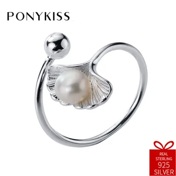 PONYKISS Trendy 100% 925 Sterling Silver Chic Ginkgo Resizable Opening Pearl Ring For Women Party Delicate Accessory Fine Gift
PONYKISS Trendy 100% 925 Sterling Silver Chic Ginkgo Resizable Opening Pearl Ring For Women Party Delicate Accessory Fine Gift