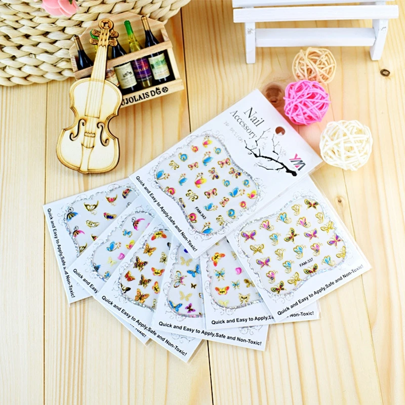 30pcs/Set 3D Tips Gold Nail Stickers Metallic Colorful Butterfly Design Self-adhesive Nail Art Stickers Decals Decoration NTK27#
30pcs/Set 3D Tips Gold Nail Stickers Metallic Colorful Butterfly Design Self-adhesive Nail Art Stickers Decals Decoration NTK27#
