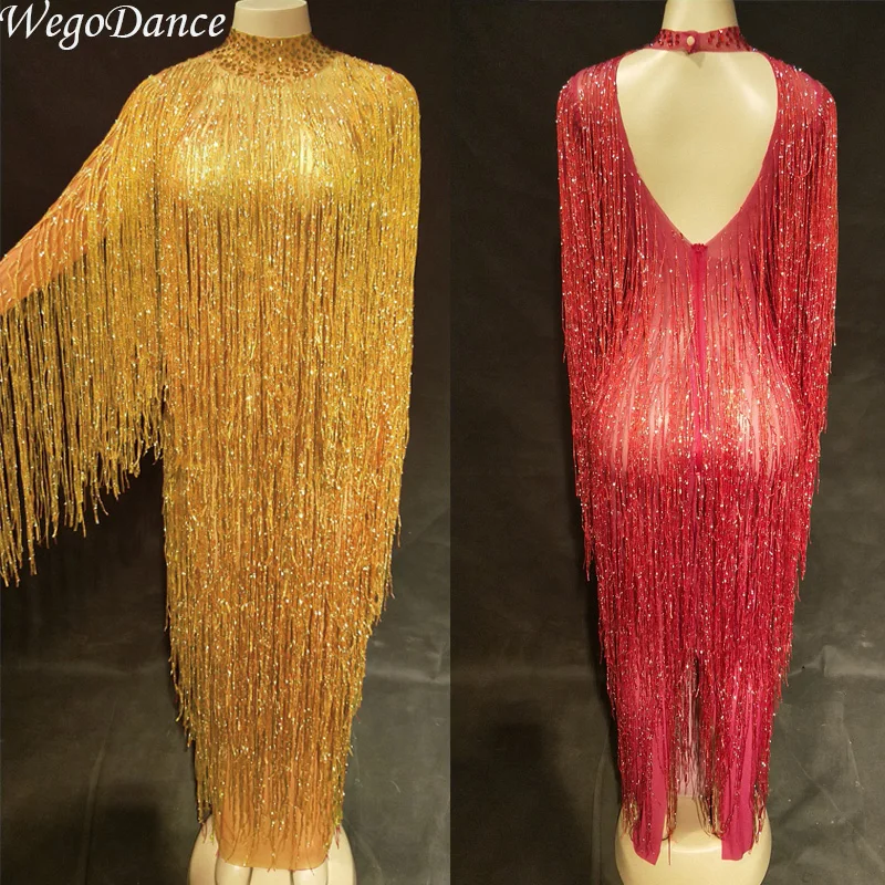 new Women Sexy Flashing Tassel mesh Long Dress Women's Birthday Party Celebrate Dress Bar Women Dance costume 7colors
new Women Sexy Flashing Tassel mesh Long Dress Women's Birthday Party Celebrate Dress Bar Women Dance costume 7colors
