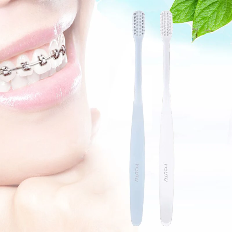 2 Pcs / Bag Orthodontic Toothbrush Concave and Convex Brush DuPont Bristles With Silver Ions Antibacterial Gum Care White & Blue
2 Pcs / Bag Orthodontic Toothbrush Concave and Convex Brush DuPont Bristles With Silver Ions Antibacterial Gum Care White & Blue