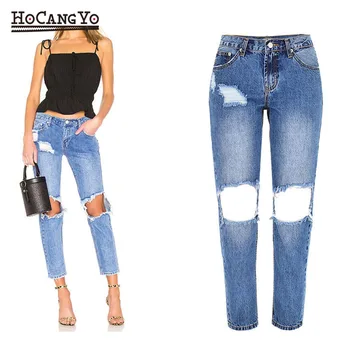 Spring Summer BF Style Mid Waist Jeans Women Loose Washed Holes Ripped Denim Trousers Women Casual Bleached Denim Jeans Pants
Spring Summer BF Style Mid Waist Jeans Women Loose Washed Holes Ripped Denim Trousers Women Casual Bleached Denim Jeans Pants