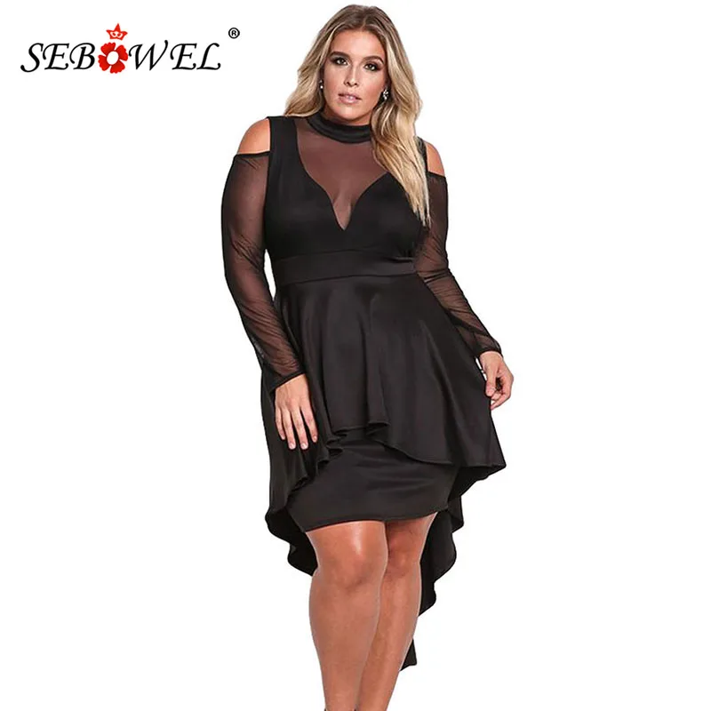 SEBOWEL Women's Plus Size Sheer Mesh Evening Gowns Peplum Dress Female Elegant Long Sleeve High-Low Bodycon Party Dresses S-XXXL
SEBOWEL Women's Plus Size Sheer Mesh Evening Gowns Peplum Dress Female Elegant Long Sleeve High-Low Bodycon Party Dresses S-XXXL