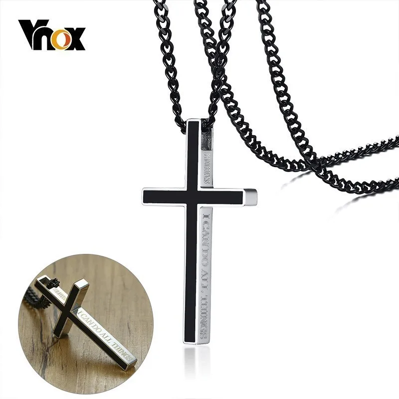 Vnox Special Bible Cross Pendants for Women Men Stainless Steel Necklace Jesus Christ Prayer Jewelry Philippians 4:13
Vnox Special Bible Cross Pendants for Women Men Stainless Steel Necklace Jesus Christ Prayer Jewelry Philippians 4:13