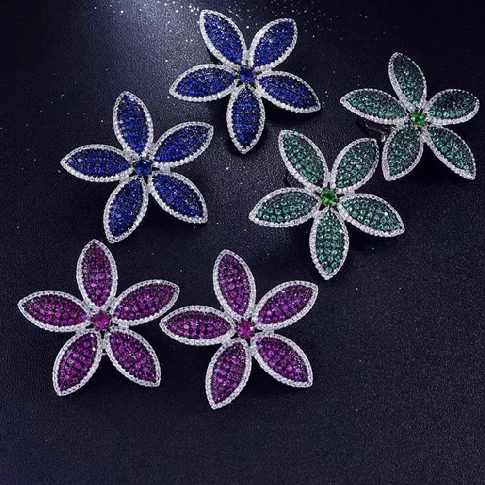 Very Big Color Stud Earring Green/Blue/Red Cubic Zirconia Stone Great Flower Jewellery Large Earrings Luxury Accessories
Very Big Color Stud Earring Green/Blue/Red Cubic Zirconia Stone Great Flower Jewellery Large Earrings Luxury Accessories