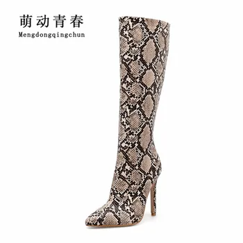New Europe Women Boots Fashion Snake Print Thin Heels Boots Women Knee High Pointed Toe Zipper Boots Sexy Party Nightclub Boots
New Europe Women Boots Fashion Snake Print Thin Heels Boots Women Knee High Pointed Toe Zipper Boots Sexy Party Nightclub Boots