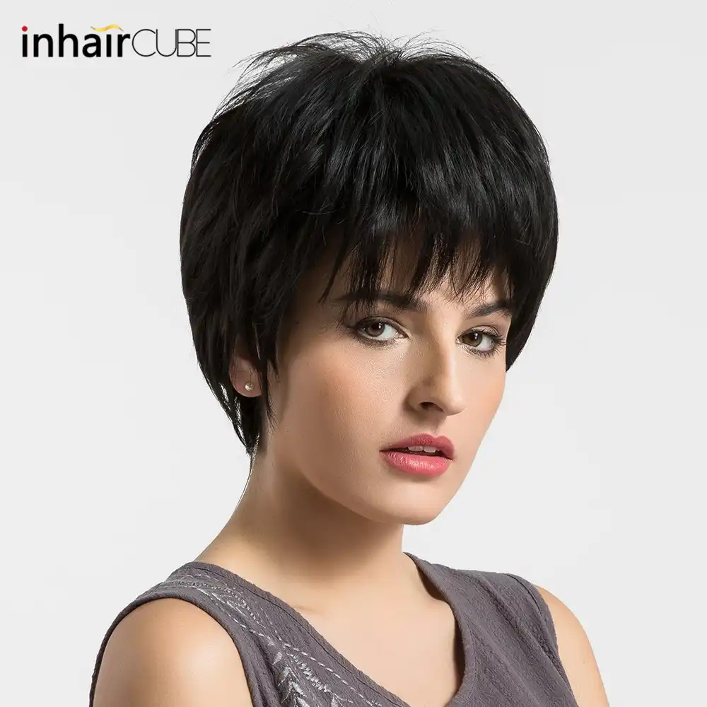 Esin Zhenskij Sinteticheskij Parik So Strizhkoj Piksi Chernogo Cveta Korotkie Obemnye Chernye Volosy Termoustojchivy Estestvennyj Blesk I Naturalnaya Liniya Probora Wigs For Women Wig Womenwig Black Aliekspress