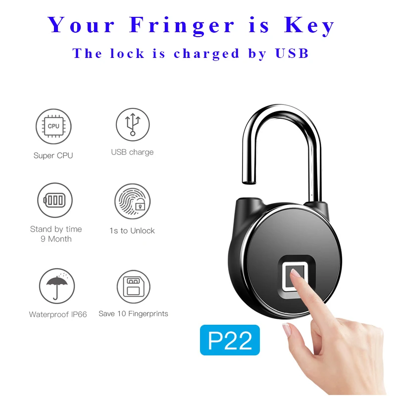 Fingerprint door Lock biometric door lock supports USB charge IP66 waterproof and dustproof fingerprint padlock for case door
Fingerprint door Lock biometric door lock supports USB charge IP66 waterproof and dustproof fingerprint padlock for case door