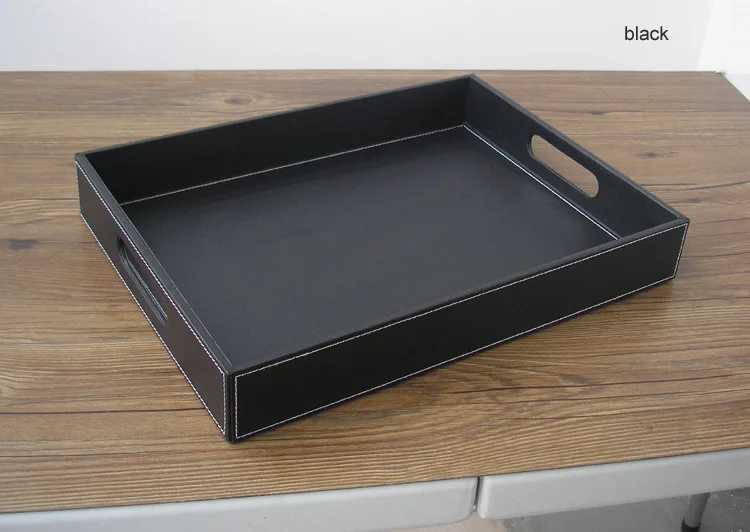 40x30cm rectangle black leather serving tray trays bandeja tableware food fruit storage tray with cut-out handle 295A
40x30cm rectangle black leather serving tray trays bandeja tableware food fruit storage tray with cut-out handle 295A