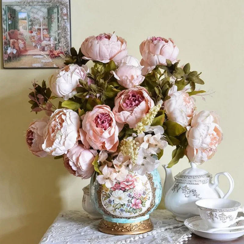 Silk Flower European Peony Artificial Flowers Fall Vivid Fake Leaf Wedding Home Party Decoration 13 Branches
Silk Flower European Peony Artificial Flowers Fall Vivid Fake Leaf Wedding Home Party Decoration 13 Branches