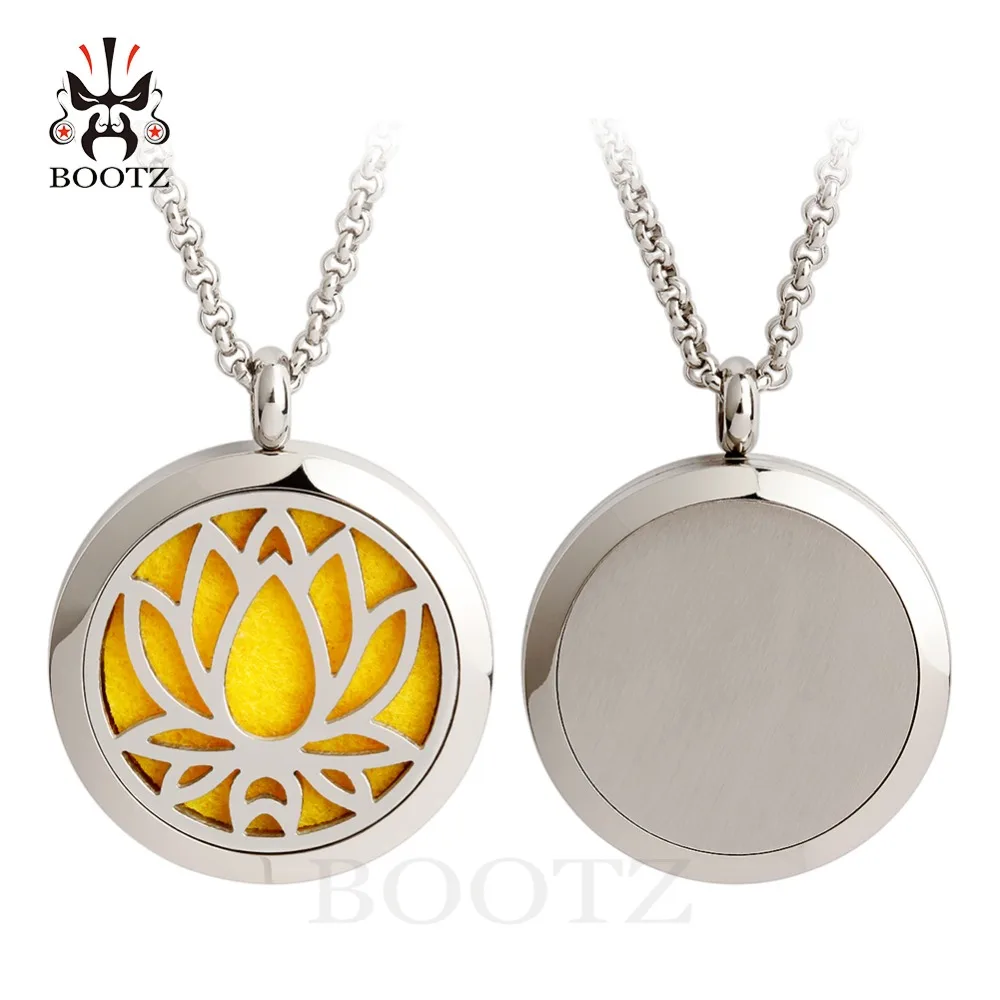 

Top Quality lotus flower Perfume Locket 316L Stainless Steel Essential Oil Aromatherapy Diffuser Locket Pendant Necklace
