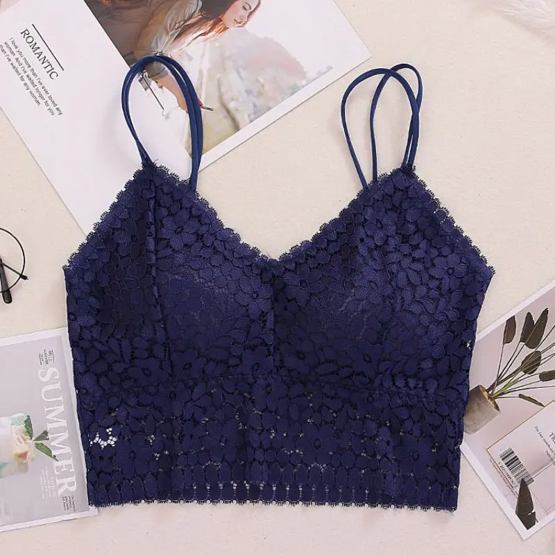 Seamless Deep V-Neck Lace Women Tank Tops Sexy Lace Floral Padded Crochet Vest Wireless Bra
Seamless Deep V-Neck Lace Women Tank Tops Sexy Lace Floral Padded Crochet Vest Wireless Bra