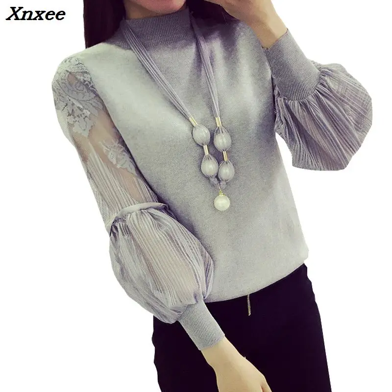 2018 Lace Pullover Sweater Jumper Winter Lantern Sleeve Knitted Sweaters and Pullovers Women Pull Femme Necklace Xnxee
2018 Lace Pullover Sweater Jumper Winter Lantern Sleeve Knitted Sweaters and Pullovers Women Pull Femme Necklace Xnxee
