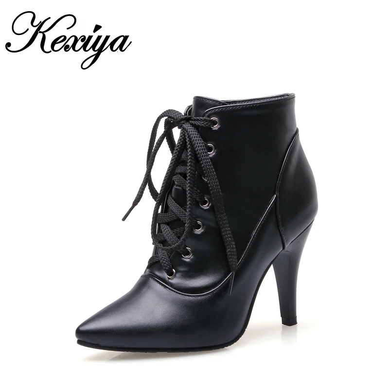 Solid PU fashion Winter women black short boots sexy thin heel high heels Big size 32-48 Pointed Toe ladies Lace-Up Ankle boots
Solid PU fashion Winter women black short boots sexy thin heel high heels Big size 32-48 Pointed Toe ladies Lace-Up Ankle boots