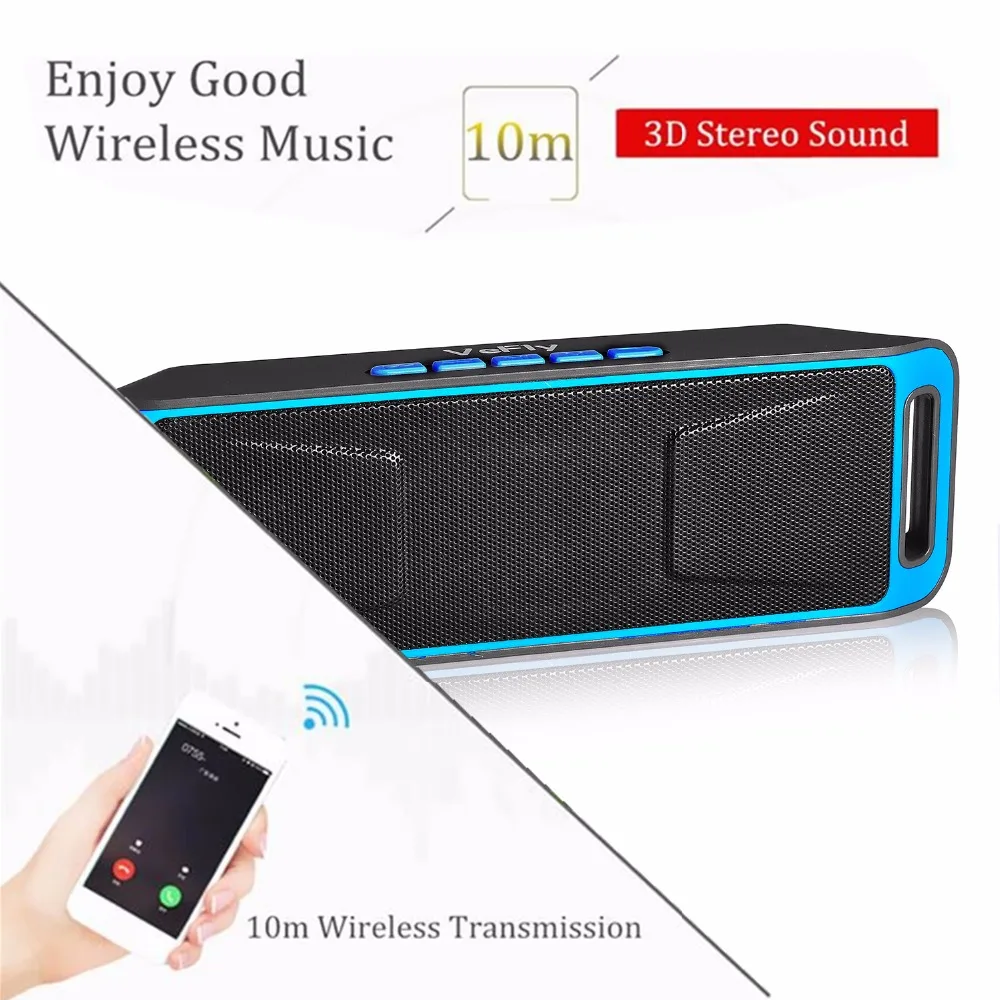 VeFly Wireless 4.2 Bluetooth Speaker, column Stereo Subwoofer USB Speakers computer TF Built-in Mic Bass mp3 player Sound Box 4