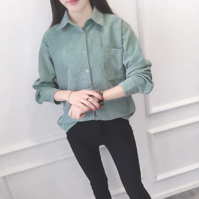 Warm Women Corduroy Cotton Shirt Female Long Sleeve Tops Fashion Plus Size Winter Bodycon Casual Blouse Chemise Femme Clothes
Warm Women Corduroy Cotton Shirt Female Long Sleeve Tops Fashion Plus Size Winter Bodycon Casual Blouse Chemise Femme Clothes
