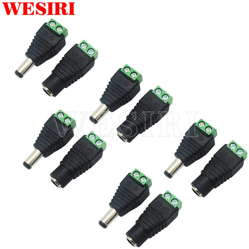 5pcs Female + 5pcs Male DC Connecter 2.1*5.5mm Power Jack Adapter Plug Cable Connecter for 3528/5050/5730/5630 LED Strip
5pcs Female + 5pcs Male DC Connecter 2.1*5.5mm Power Jack Adapter Plug Cable Connecter for 3528/5050/5730/5630 LED Strip