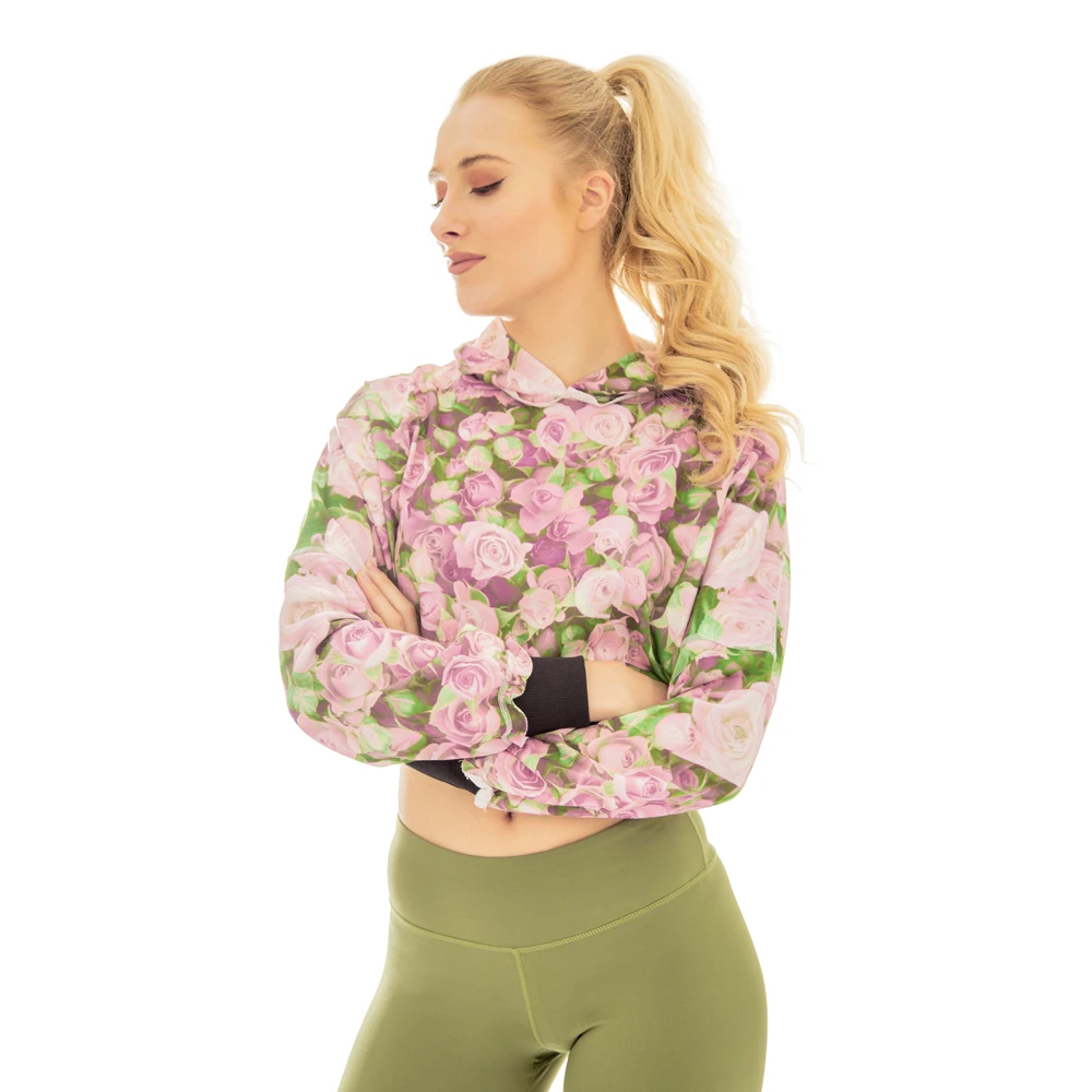 Fashion Women Hooded Outwear Rose Printing Sexy Short Pullover Stitching Navel Cropped Hoodies Sweatshirt
Fashion Women Hooded Outwear Rose Printing Sexy Short Pullover Stitching Navel Cropped Hoodies Sweatshirt