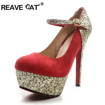 REAVE CAT Women Sexy Party Dance Shoes Platform 14cm high heel Pumps Glitter Sequins Thin Heels Womens Pumps Shoes A241
REAVE CAT Women Sexy Party Dance Shoes Platform 14cm high heel Pumps Glitter Sequins Thin Heels Womens Pumps Shoes A241