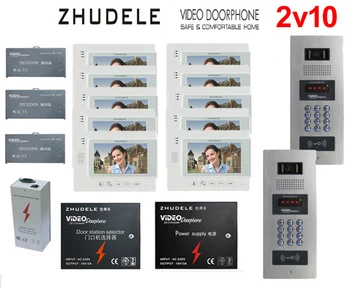 ZHUDELE Building Home security intercom system 10 Units Apartment Video Door Phone for 2 Doors Doorbell intercom 7" TFT monitor
ZHUDELE Building Home security intercom system 10 Units Apartment Video Door Phone for 2 Doors Doorbell intercom 7" TFT monitor