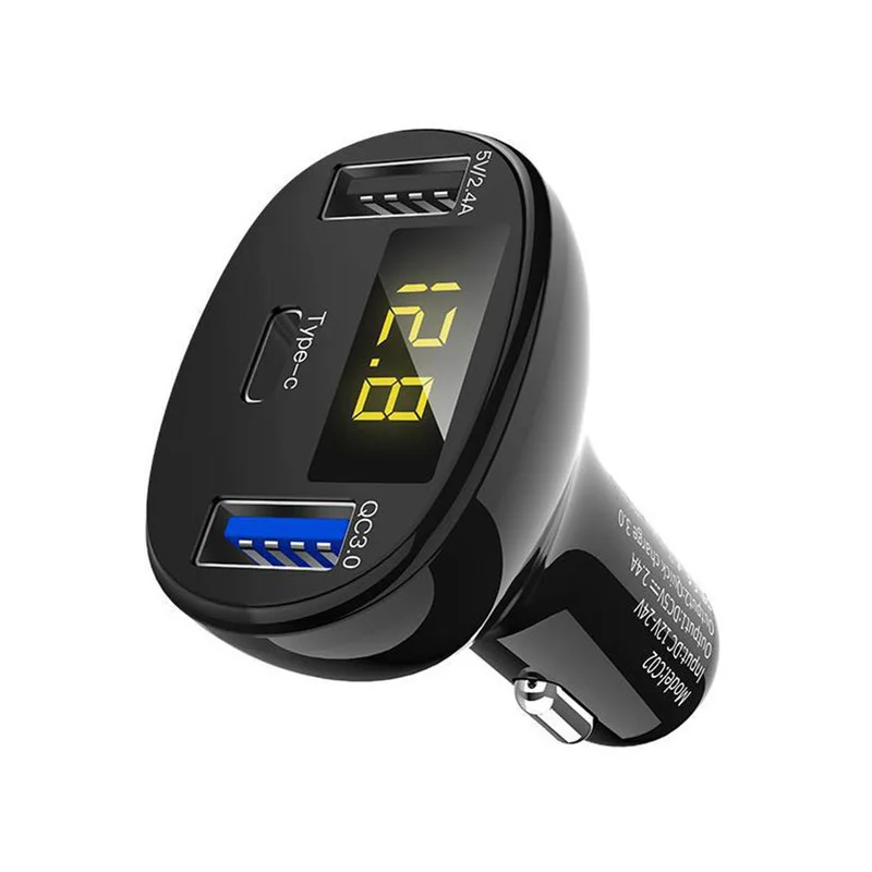 Type-C Car Charger QC3.0 12V Car Socket Dual USB Cigarette Lighter Socket Phone Fast Charger Smart LED Display GPS Accessories
Type-C Car Charger QC3.0 12V Car Socket Dual USB Cigarette Lighter Socket Phone Fast Charger Smart LED Display GPS Accessories