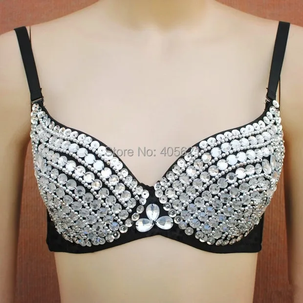 Rihanna White Rivets Acrylic Rhinestones Bra Underwear Tops DJ Sexy Pole Belly Dancing Dancer DS Costumes Nightclub Stage Wear
Rihanna White Rivets Acrylic Rhinestones Bra Underwear Tops DJ Sexy Pole Belly Dancing Dancer DS Costumes Nightclub Stage Wear