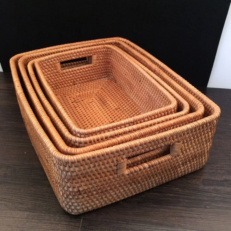 4 Pcs / Lot S M L XL Rectangle Autumn Rattan storage baskets boxes laundry basket rattan dirty clothes sundry storage organizer
4 Pcs / Lot S M L XL Rectangle Autumn Rattan storage baskets boxes laundry basket rattan dirty clothes sundry storage organizer