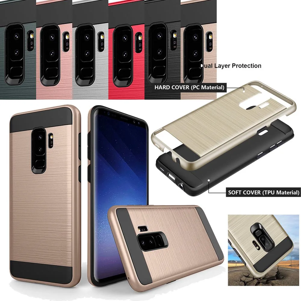 For Samsung Galaxy S9 Plus Hybrid Brushed Armor Case Dual Layer TPU+Hard PC Back Anti Scratch/Drop Cover For Samsung Galaxy S9+
For Samsung Galaxy S9 Plus Hybrid Brushed Armor Case Dual Layer TPU+Hard PC Back Anti Scratch/Drop Cover For Samsung Galaxy S9+