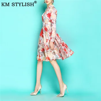 2019 Early Spring New Women's Apparel Elegant Bright Silk Chiffon V-neck Print Big Swing Long Sleeve Fairy Lady One-piece Dress
2019 Early Spring New Women's Apparel Elegant Bright Silk Chiffon V-neck Print Big Swing Long Sleeve Fairy Lady One-piece Dress