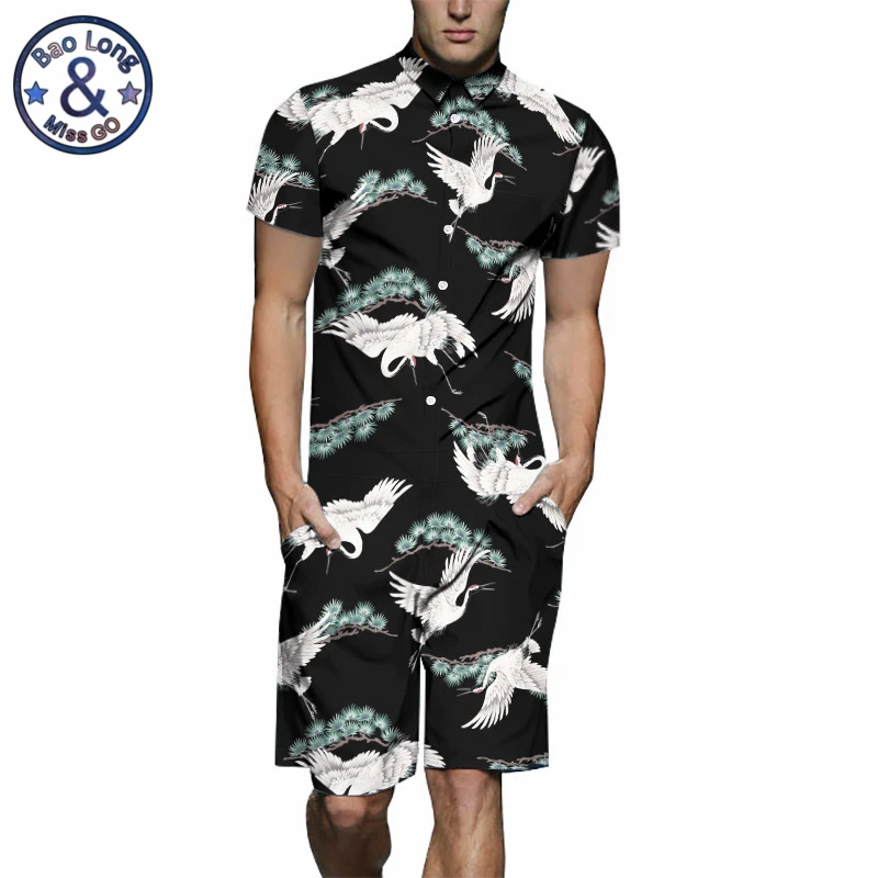 Mens Rompers Red Crowned Crane Print 3D Jumpsuits 2019 Summer Men Set Beach Party Short Sleeve Cargo Overalls One Piece Playsuit
Mens Rompers Red Crowned Crane Print 3D Jumpsuits 2019 Summer Men Set Beach Party Short Sleeve Cargo Overalls One Piece Playsuit