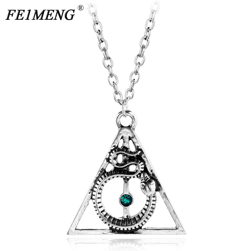 Deathly Hallows And Snake Necklace Retro Silvery Triangle Green Bead Pendant Necklaces For Woman Men Fashion Jewelry Accessories
Deathly Hallows And Snake Necklace Retro Silvery Triangle Green Bead Pendant Necklaces For Woman Men Fashion Jewelry Accessories