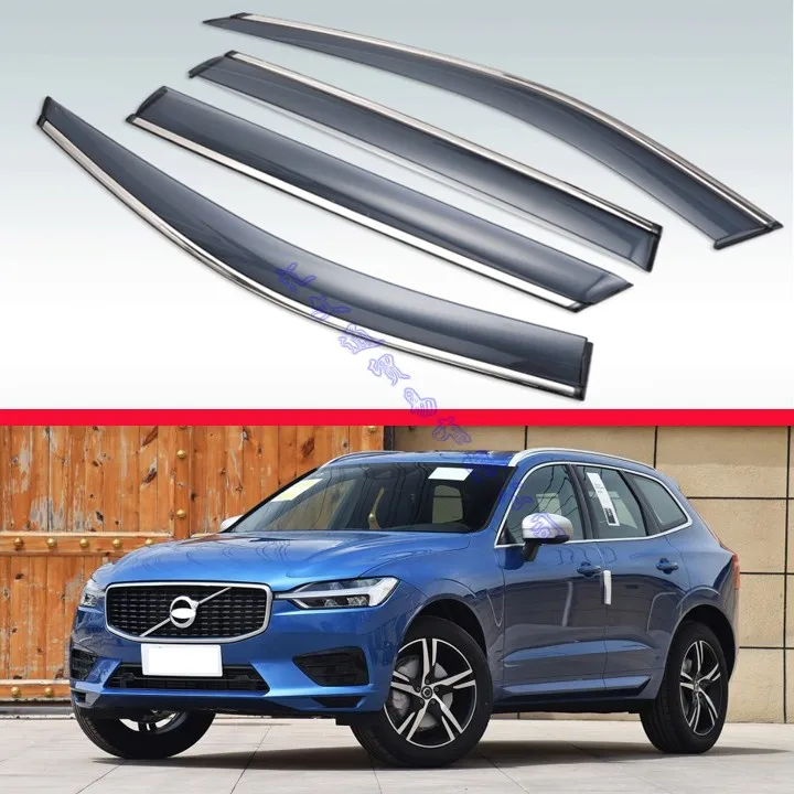 Для VOLVO XC60 2017 2018 2019 + пластиковый Наружный козырек тенты на окна защита от солнца и