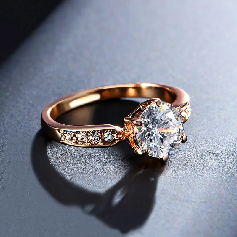 1.75ct циркониевые обручальные кольца для женщин цвета розового золота женские с