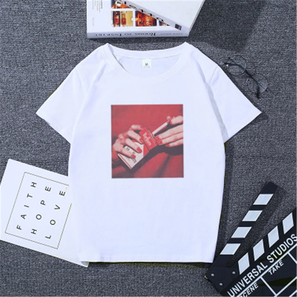 Daddy Chen 2019 Fashion Cigarette Printing Round Neck Loose T-Shirt Women Summer Tops Short Sleeve Cotton Tee Feminina Street
Daddy Chen 2019 Fashion Cigarette Printing Round Neck Loose T-Shirt Women Summer Tops Short Sleeve Cotton Tee Feminina Street