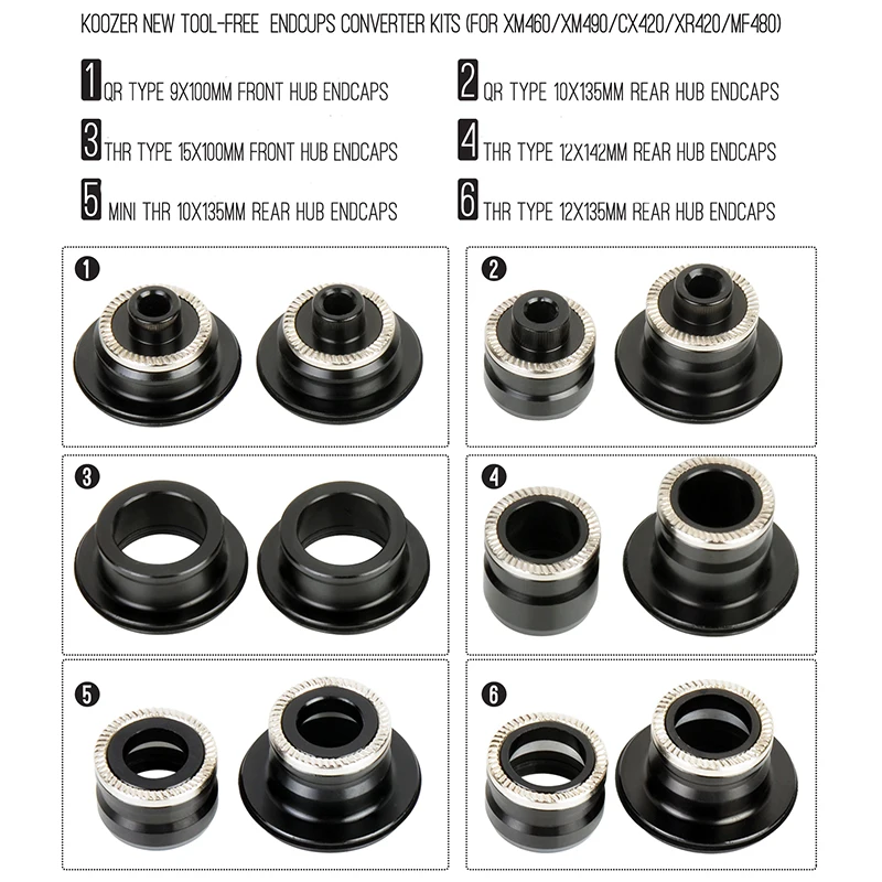 Koozer MF480 XM460 XM490 CX420 XR420 Hub Cap MTB Bicycle Hub Converters Mountain Bike Hub End Cap Adapter QR Or THRU Cap Adaptor
Koozer MF480 XM460 XM490 CX420 XR420 Hub Cap MTB Bicycle Hub Converters Mountain Bike Hub End Cap Adapter QR Or THRU Cap Adaptor
